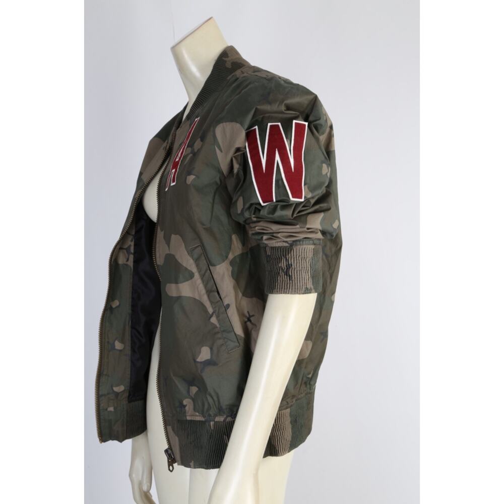 G-Star RAW Women's Camo Varsity Bomber Jacket Size L Green Camouflage Patch RAW